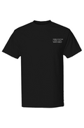 Black Made Visible For the Journey heavyweight T-shirt with a minimal white chest graphic