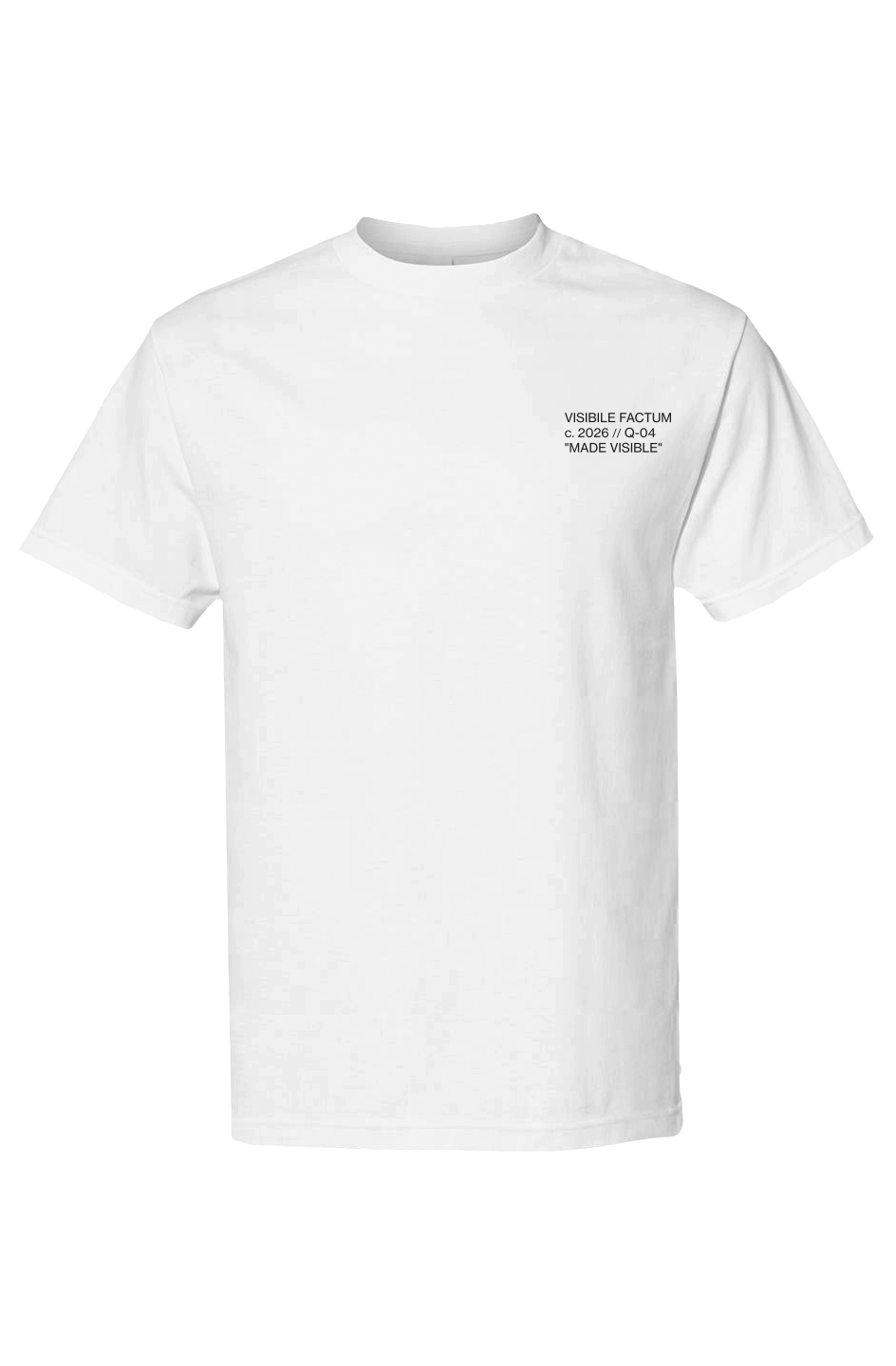 White Made Visible For the Journey heavyweight T-shirt with a minimal black chest graphic